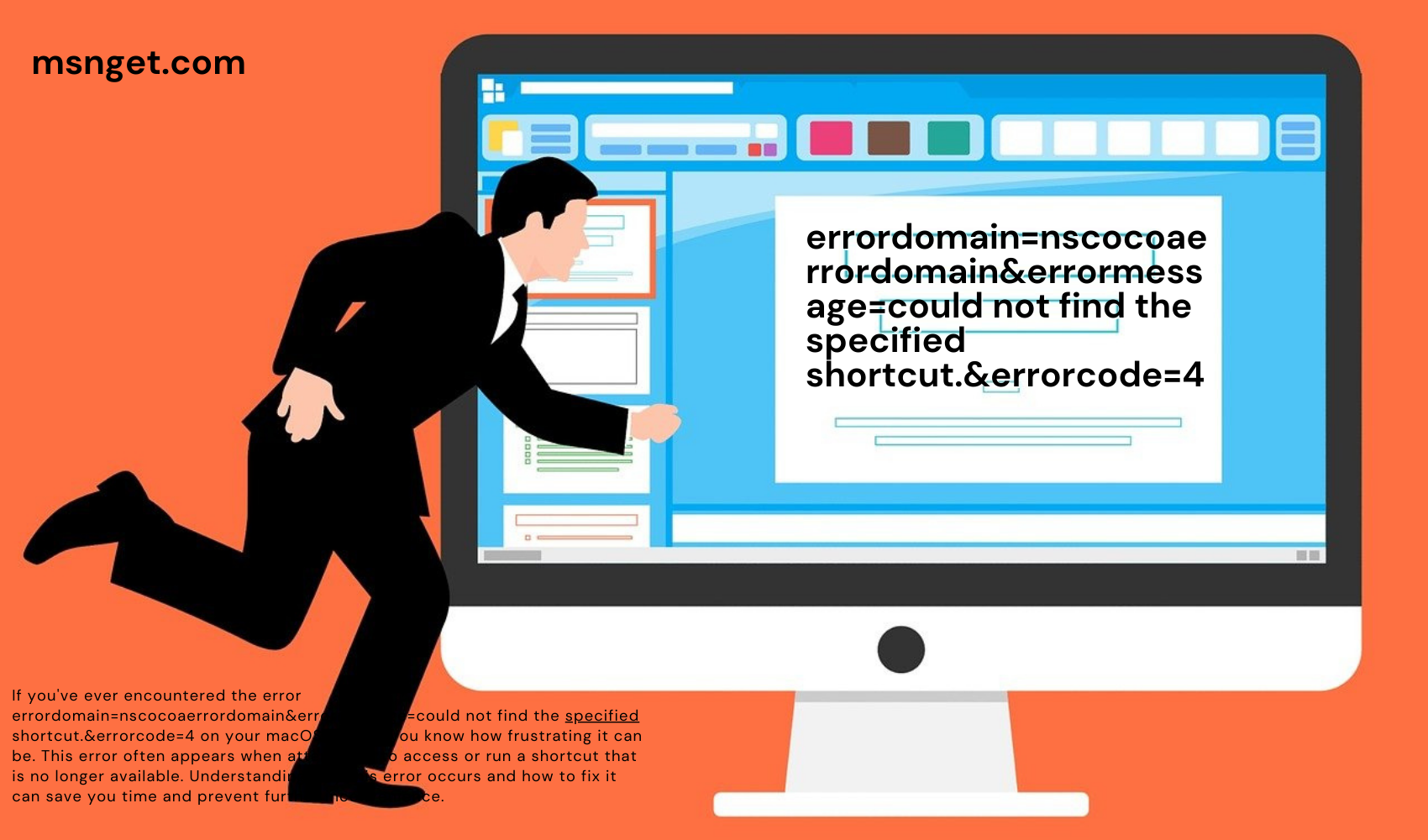 errordomain=nscocoaerrordomain&errormessage=could not find the specified shortcut.&errorcode=4